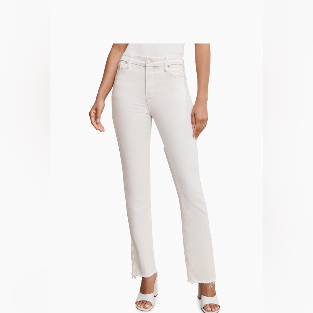 Good American high rise Goos Icon Straight Leg Jeans nwt cloud white size 2 26